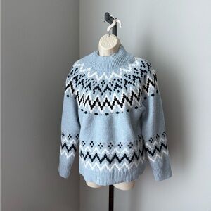 Rachel Zoe Light Blue Nordic Sweater